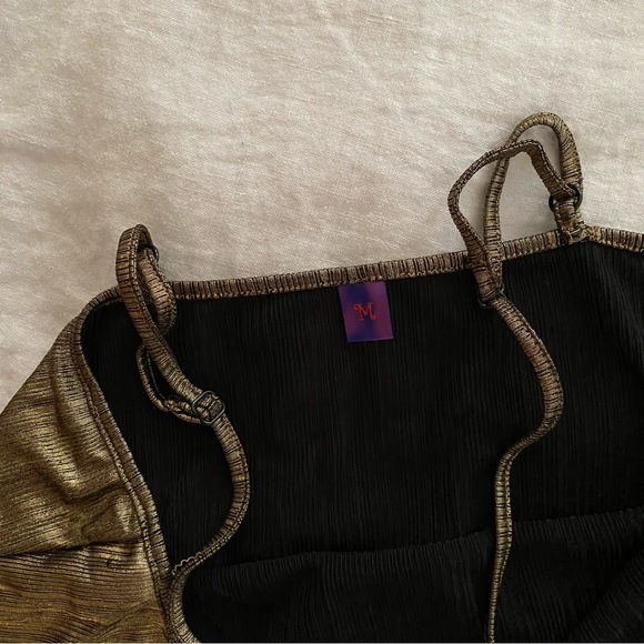 Gold Mini Dress Size Medium - Picture 13 of 14